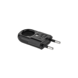 Kištukas 220V su įžeminimu, plokščias juodas (black) Elgotech WTP2C-2